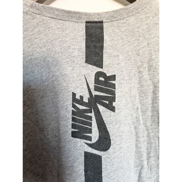 Nike Air Tee T Shirt XL Grey Stripe Cotton Logo Patch Graphic - Picture 5 of 6